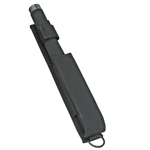 Buchner, Teleskopschlagstock, schwarz, extra lang, Nylonholster